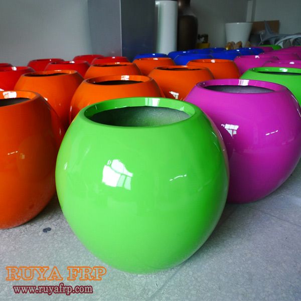 Fiberglass interior flowerpot, home planter, color plant pots