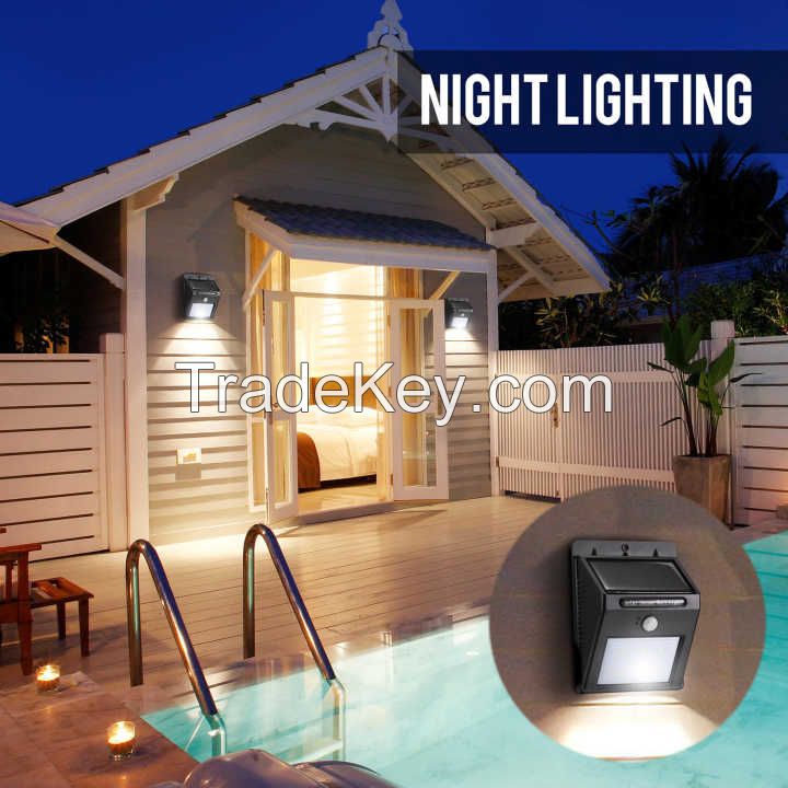 IP65 PIR solar lights Motion Sensor 20LED 300lumens 4W landscaping Solar Garden lamp Decor Exterior Black Outdoor wall mount solar lighting