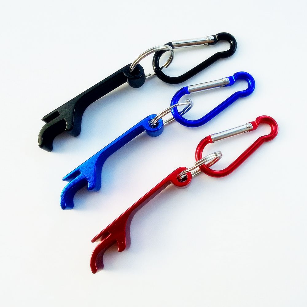 Metal Aluminum Carabiner Key Chain Ring with Beer Bottle Opener