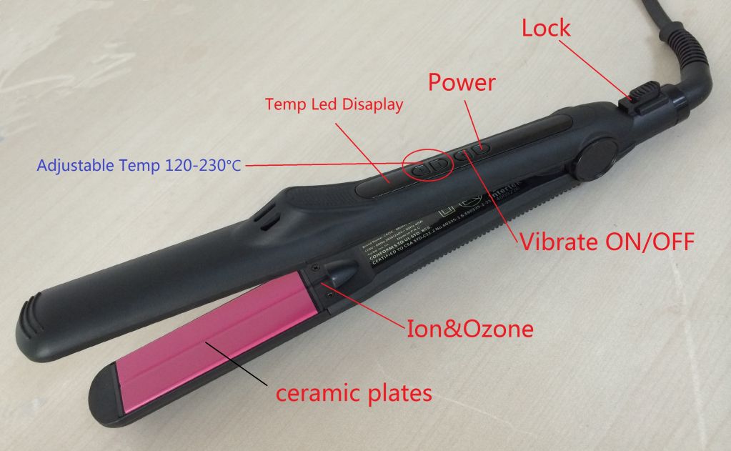 Ionic &amp; vibrate hair straightener