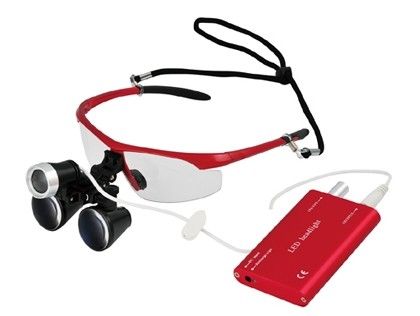 Dental Loupes(3.5X-Red)+Led Headlight