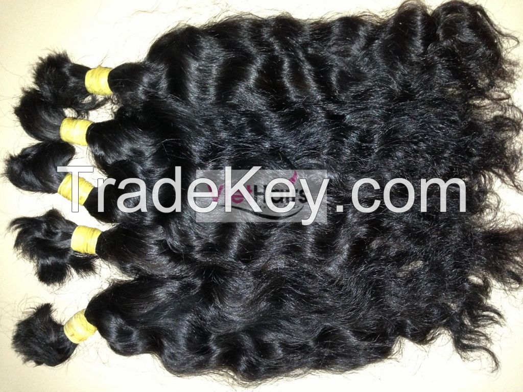 Curly double drawn weft human hair