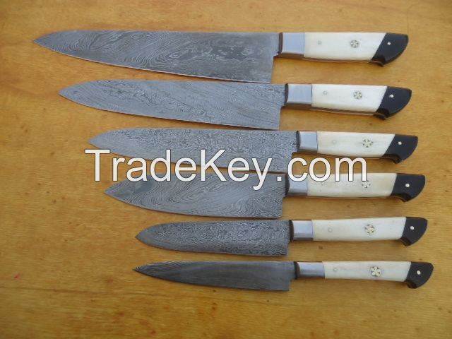 Kitchen Knife set Damascus steel chef knives custom cook 1071-BH