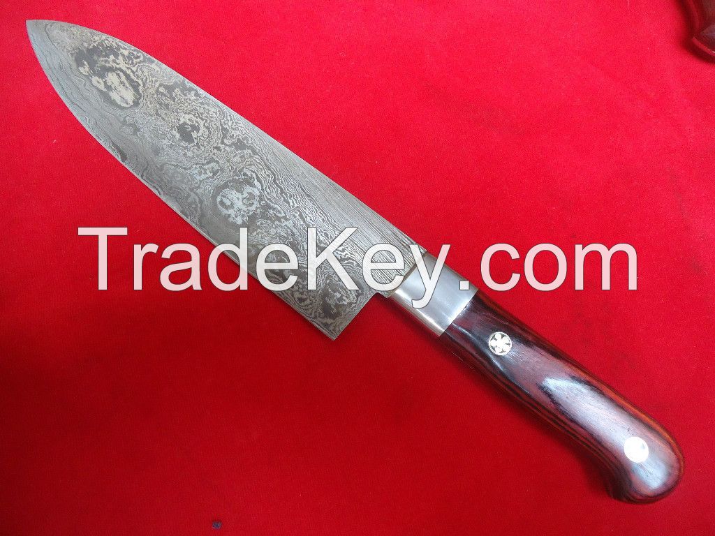 Kitchen Knife set Damascus steel chef knives custom cook 1081