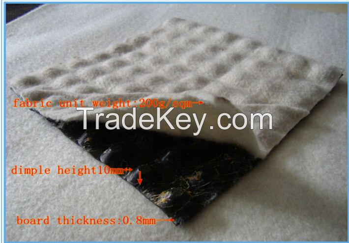 Plastic dimple waterproof drainage board 