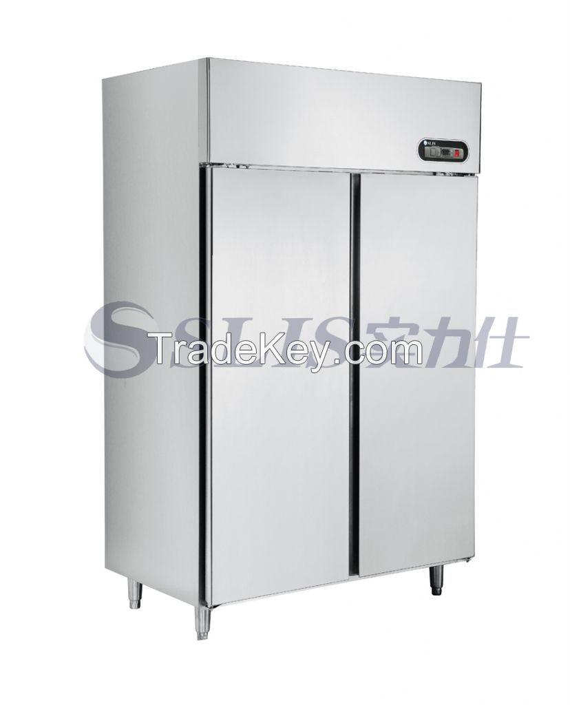 Vertical Stainless Steel Commercial Refrigerator with 2 door, 1000L