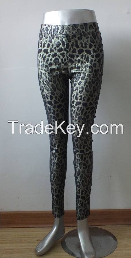  Women sexy  leopard-spotted  printed Leggings  Ladies Slim Pencil Pants Plus Size Cotton Long Trousers