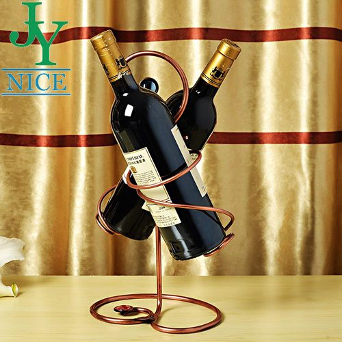 Art Design Iron Two Holder Wine-Rack with Flash Gemstone