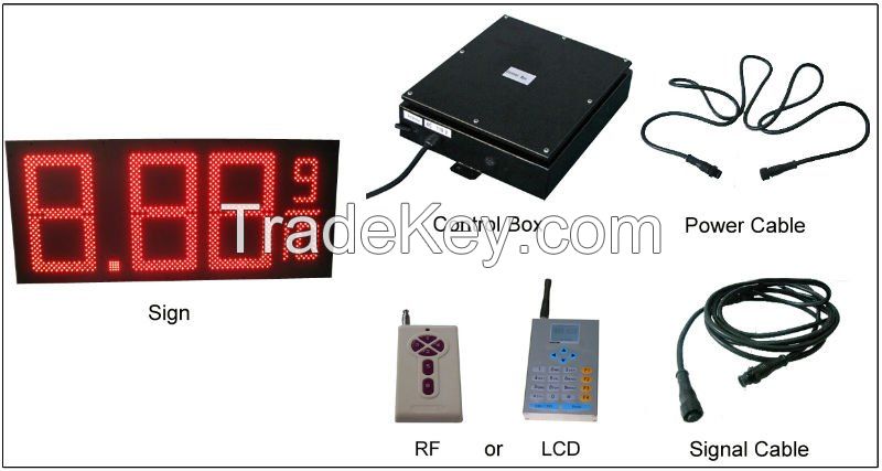  High-brightness Waterproof RF wireless led gas station sign