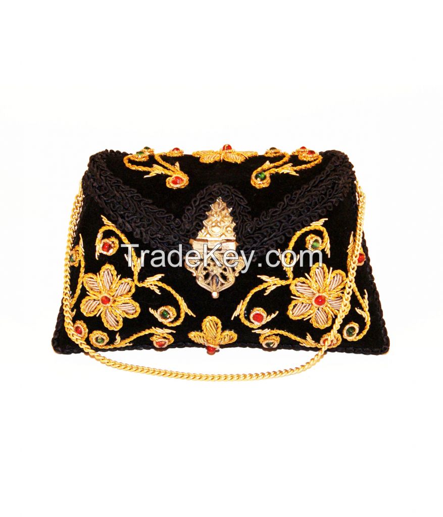 Flower Twirl Clutch Bag Black