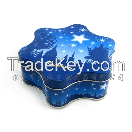 christmas hexagonal candy tin container wholesaler