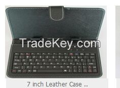 2014 hot selling 7 inch black leather keyboard fashion tablet PC convenient keyboard