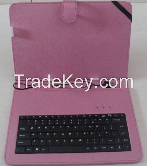 innovative design 2014 best 10 inch pink leather keyboard elegant tablet PC keyboard