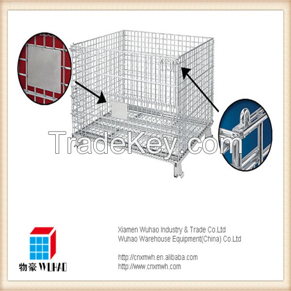 industrial foldable wire mesh pallet cage