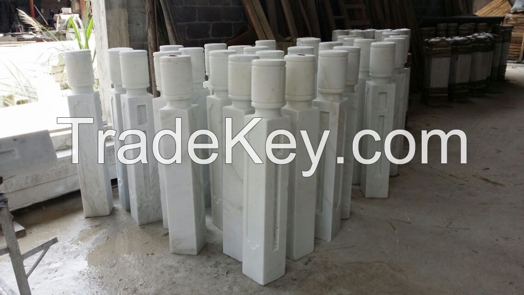 White Marble Balustrades &amp;amp;amp; Handrails, Chinese Carved Balusters