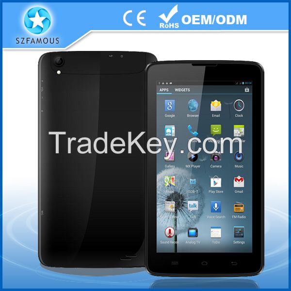 7 inch game android tablet with quad core 3g phone call function