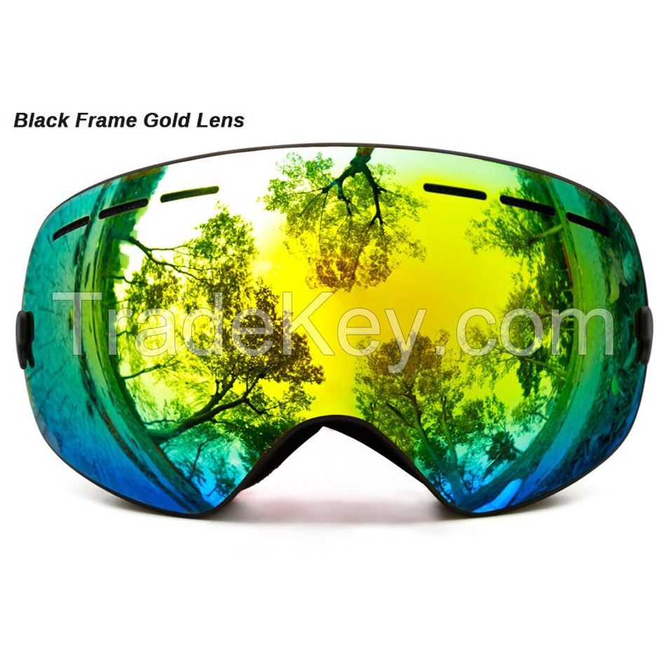 professional ski goggles double layers lens anti-fog UV400 big ski glasses skiing snowboard men women snow goggles