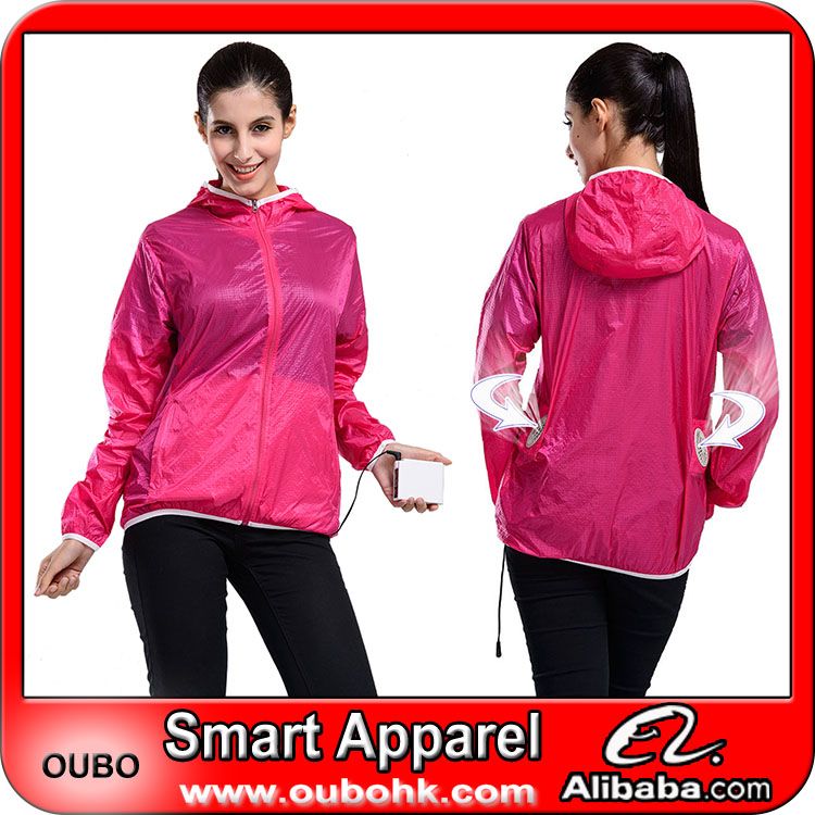 Lady jacket with automatic cooling system