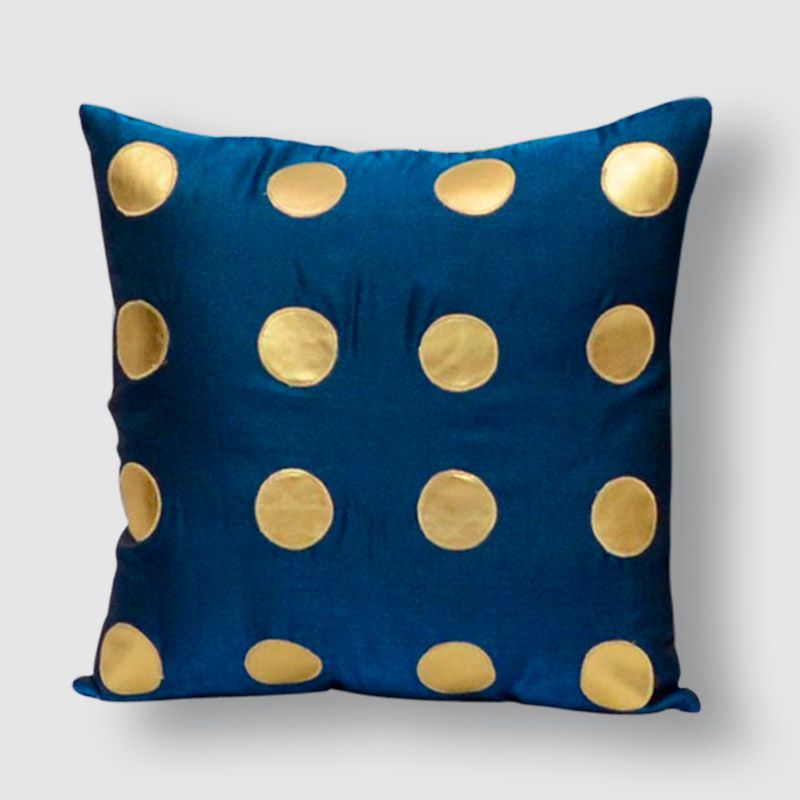 ExclusiveLane Polka Dots Silk Cushion Cover - Set of 2