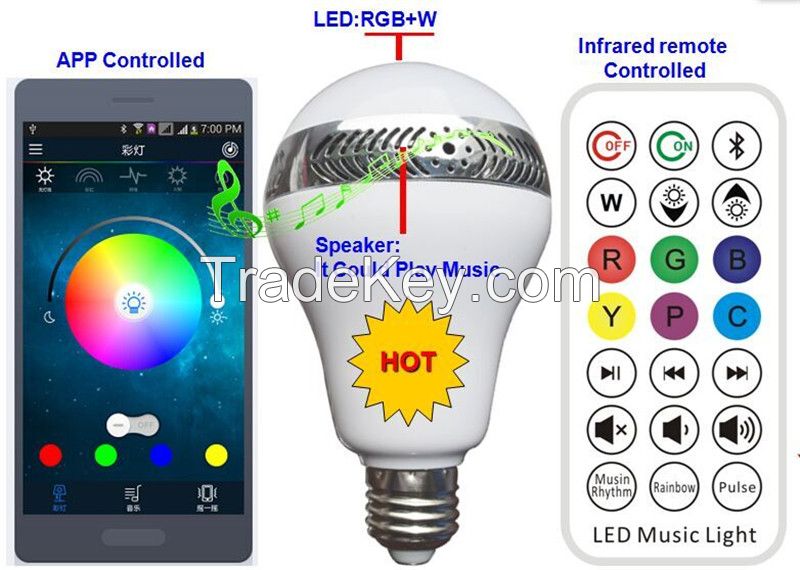 APP system dimmable led lamp speaker bluetooth Hifi quality wireless light bulb speaker