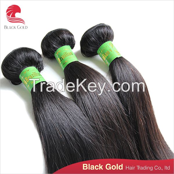 Unprocessed high quality straight wave Brazilian hair extension out sale