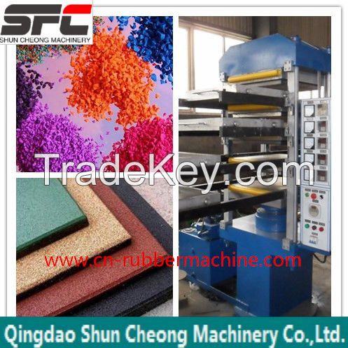 Rubber Tile Making Machine, Rubber Foor Tiles Vulcanizing Press Machine