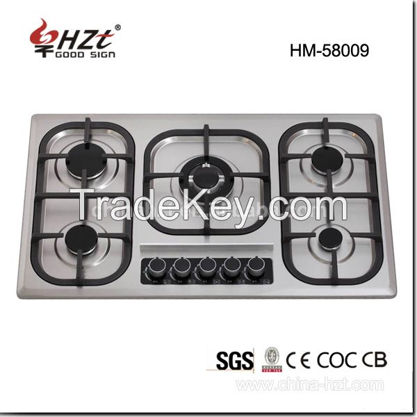 Newest Design SS panel Built-in 5 Burner Gas Stove