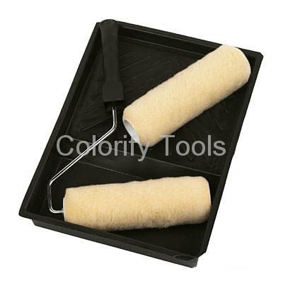 Painting Tools: paint roller, paint brush, paint tray, extension pole