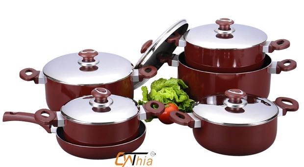 11pcs Aluminium non-stick cookware set