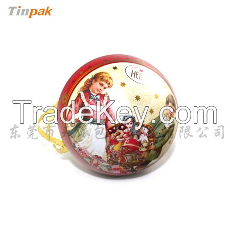 Christmas ball shape tin box