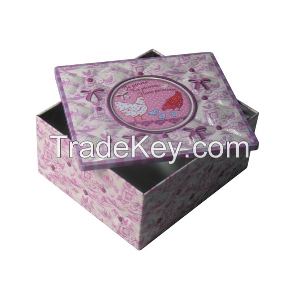 embossed Christmas rectangular tin box