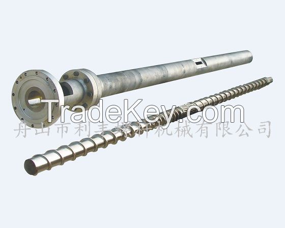 Granulating machine screw and barrel