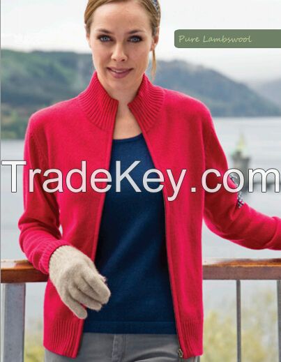 LADIES SHAPED  ZIPPER CARDIGAN