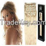 European Human Remy Hair Blonde Clip Extensions