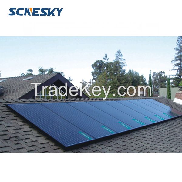 2015 China flat panel solar hot water heater with blue chorme collector