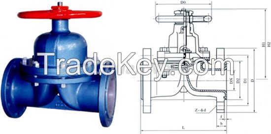 Lined diaphragm valve