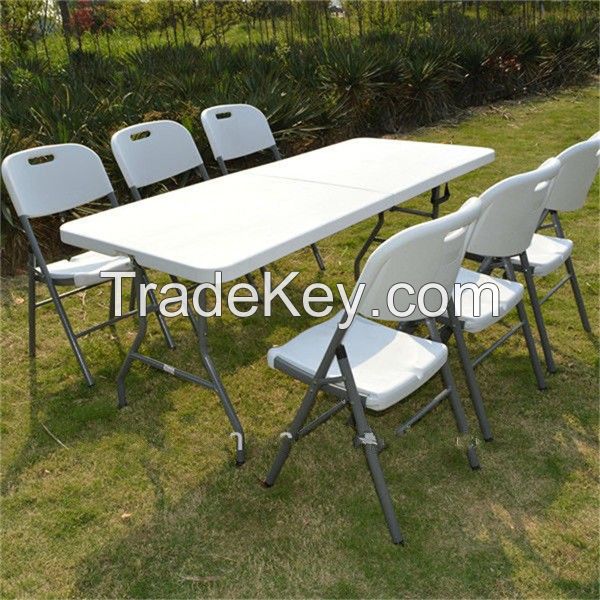 Outdoor picnic fold in half table/6ft folding table