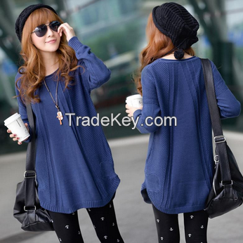 Lady vintage long sleeve Pullovers Coat