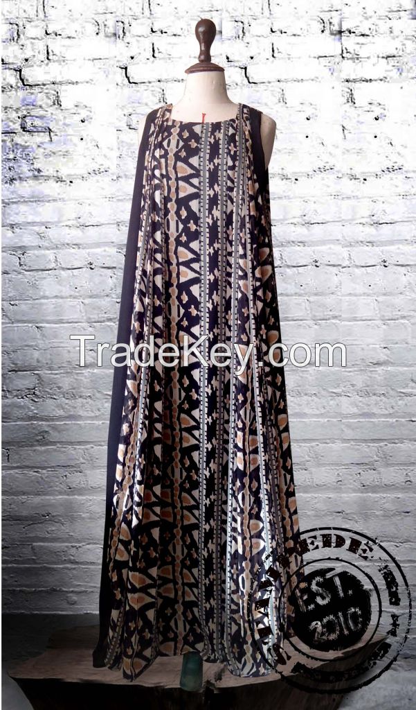 printed georgette dress