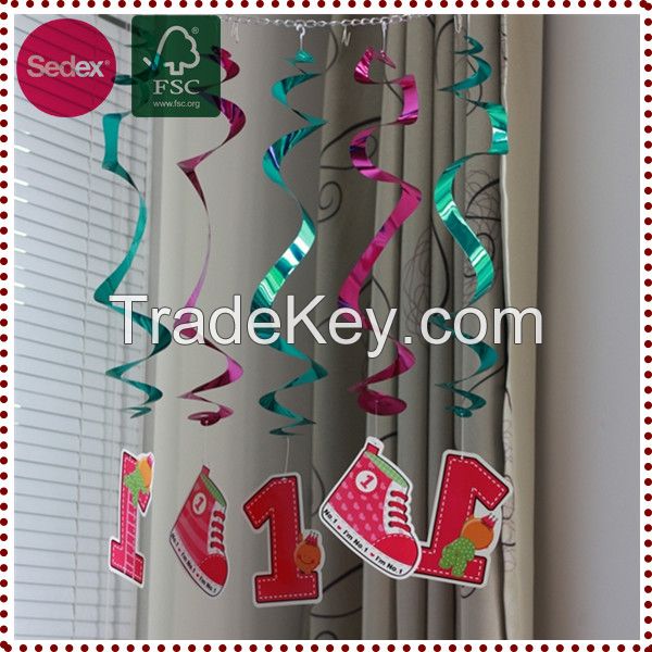 new promotion items hanging swirl for birthday party decoration