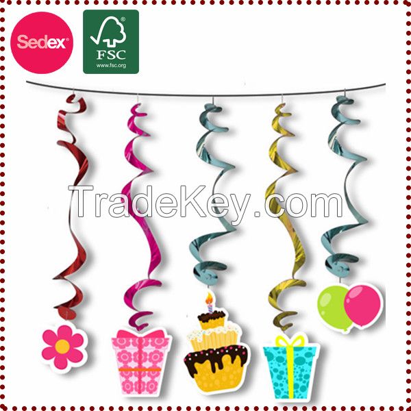 new promotion items hanging swirl for birthday party decoration