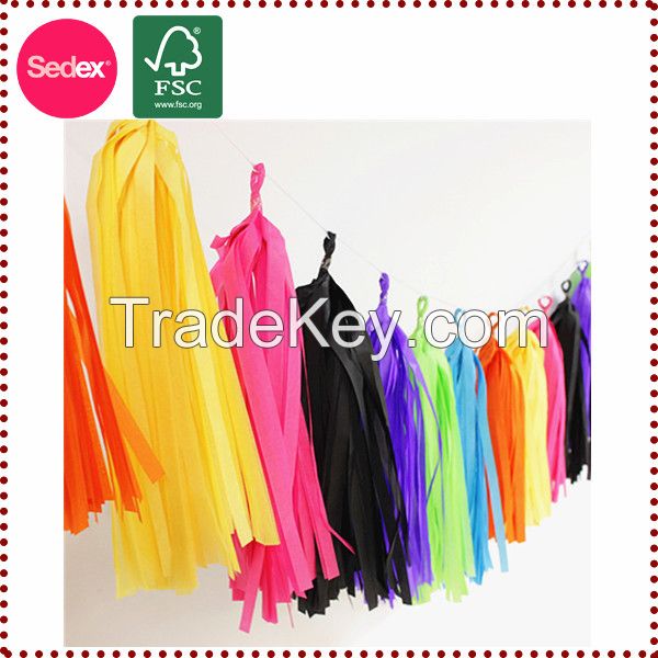 paper tassel garland for wedding hanging decoration