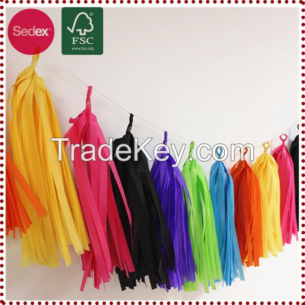 paper tassel garland for wedding hanging decoration