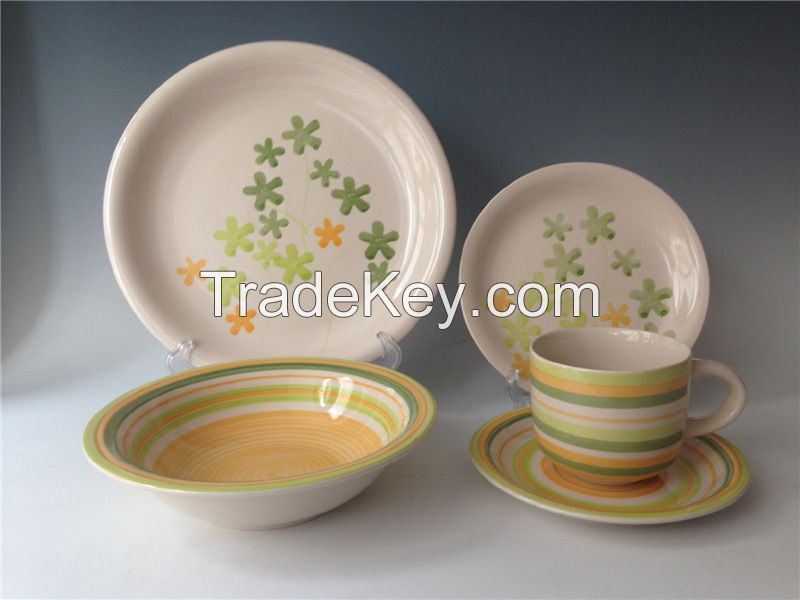 30pcs stoneware handpainted dinnerware dinner set