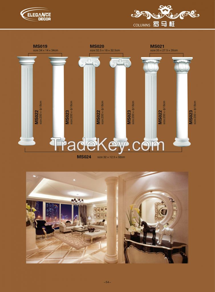 pu mouldings,columns ,pu wall accessories,pu panels