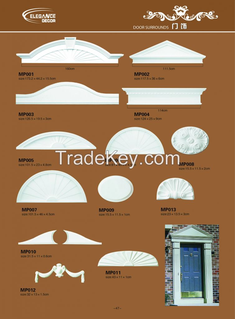 pu mouldings,door surrounds ,pu wall accessories,pu panels