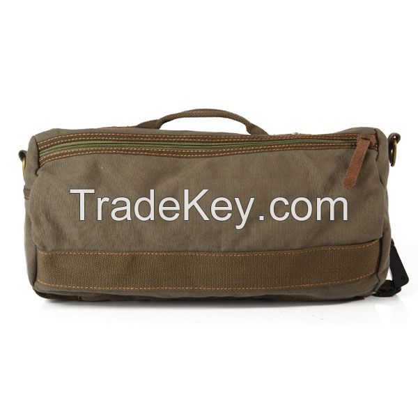 trendy canvas and genuine leather single shoulder messenger bags 