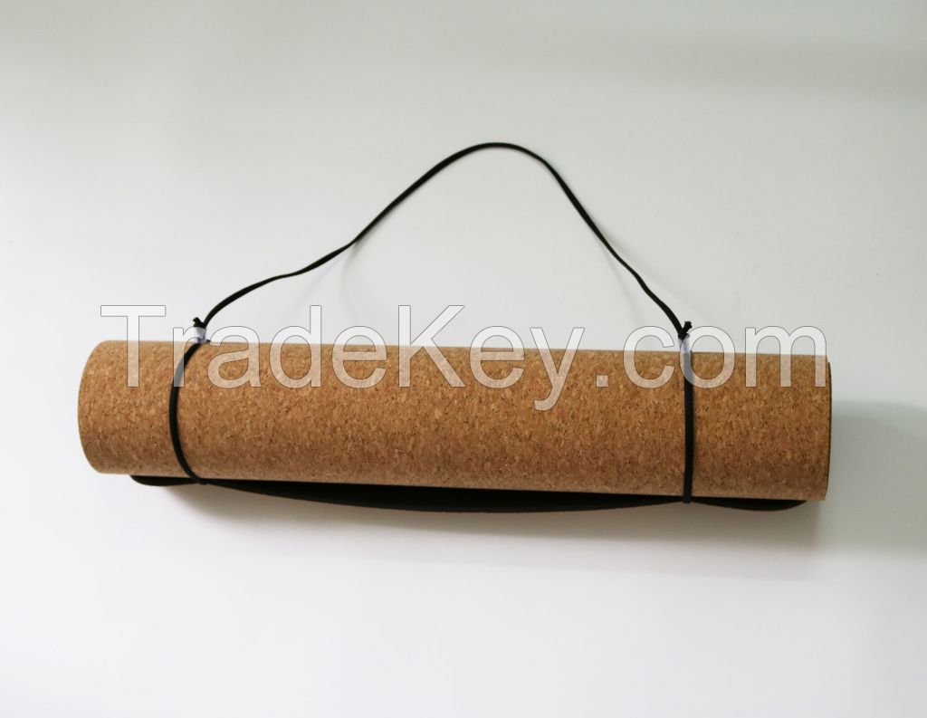 Eco-friendly TPE cork yoga mat