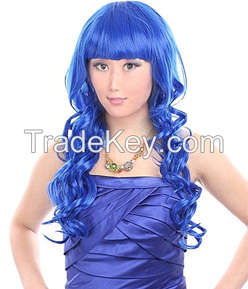 Non-mainstream color wig Long curly white hair long bangs Ball head st