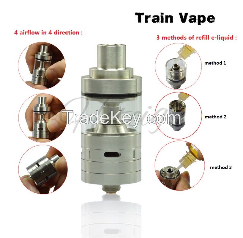 Hotcig train vape ecig 316 stainless steel tank atomizer wholesale with high quality 